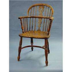 Set Of 4 Windsor Chairs, Yew and Elm, Low Backs Crinoline Stretcher £1200-1500...