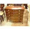 Image 1 : Mahogany Serpentine Front Chest Of Four Graduated Drawers 38" Overall  Width On Splayed Bracket F...