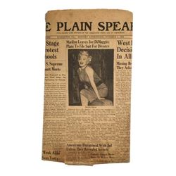 Marilyn Monroe Original Newspaper The Plain Speaker "Marilyn Leaves Joe Dimaggio