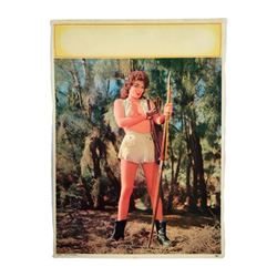 Pinup Calendar Original Salesman's Sample Native American Girl Litho "Aim To Please" 1959