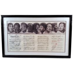 We are the World 1985 Signed Music Sheet & Artwork