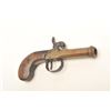 Image 3 : Brass cannon barrel pocket percussion single  shot pistol, .41 caliber, 2.5” barrel, wood  grip; unm