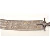 Image 2 : Large Tulwar from India with a wide decorated  blade, approximately 36” overall with a 34”  curved b
