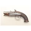 Flintlock pocket pistol, “LC” with crossed  flowers maker’s mark on top of barrel flat at  breech, .
