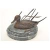 Image 2 : Nicely detailed and polychromed bronze of a  pintail duck in reeds by Chapple, #96/125,  mounted on 
