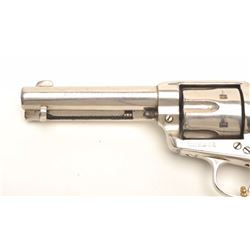 Colt SAA revolver, .44-40 caliber, 4.75”  barrel, old re-nickel finish, raised carved  steer head pe