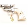Image 3 : Colt SAA revolver, .44-40 caliber, 4.75”  barrel, old re-nickel finish, raised carved  steer head pe