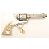 Image 4 : Colt SAA revolver, .44-40 caliber, 4.75”  barrel, old re-nickel finish, raised carved  steer head pe