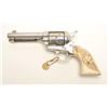 Colt SAA revolver, .41 caliber, 4.75” barrel,  old re-nickel finish, double carved bone  grips, S/N 