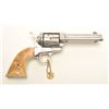 Image 4 : Colt SAA revolver, .41 caliber, 4.75” barrel,  old re-nickel finish, double carved bone  grips, S/N 