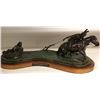 Image 2 : Original bronze entitled “Seeking Higher  Ground” by Joe Beeler #4 of 35. Measures 13”  x 37” not in