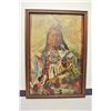 Image 3 : Original oil on canvas signed lower right  “Boyle ‘77” and entitled on back “Crow  Chief”. Measures 