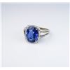 Image 2 : Amazing ladies ring with a Fine Blue Sapphire  4.45 carats surrounded by over 42 round  diamonds wei