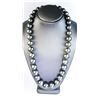 Image 1 : Breathtaking Strand of 35 Black Tahitian  South Sea Pearls in princess length  graduating from 10.00