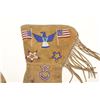 Image 3 : Magnificent beaded pair of trade cloth lined  gauntlets with American Eagles and Flags; The  best a 