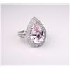 Image 1 : Exquisite Fine Pink Morganite and Diamond  Ring with morganite weighing approx.  4.50-5.00 carats fr