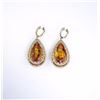 Image 1 : Spectacular 30.00 carat Citrine and Diamond  Dangle Earrings featuring 2 richly colored  Extra FINE 