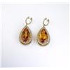 Image 3 : Spectacular 30.00 carat Citrine and Diamond  Dangle Earrings featuring 2 richly colored  Extra FINE 