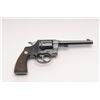 Image 1 : Colt New Service DA Revolver, .38 Special  caliber, 6” barrel, blue finish, checkered  wood grips, f