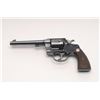 Image 2 : Colt New Service DA Revolver, .38 Special  caliber, 6” barrel, blue finish, checkered  wood grips, f