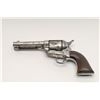 Image 2 : Colt Single Action Army, .44-40, 4 ¾” etched  panel barrel, Nickel finish, wood grips, S/N  80696. T