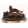 Image 1 : Bronze casting by P.J. Mene of Hunting dogs  on marble base, approximately 17” long by 10”  wide and