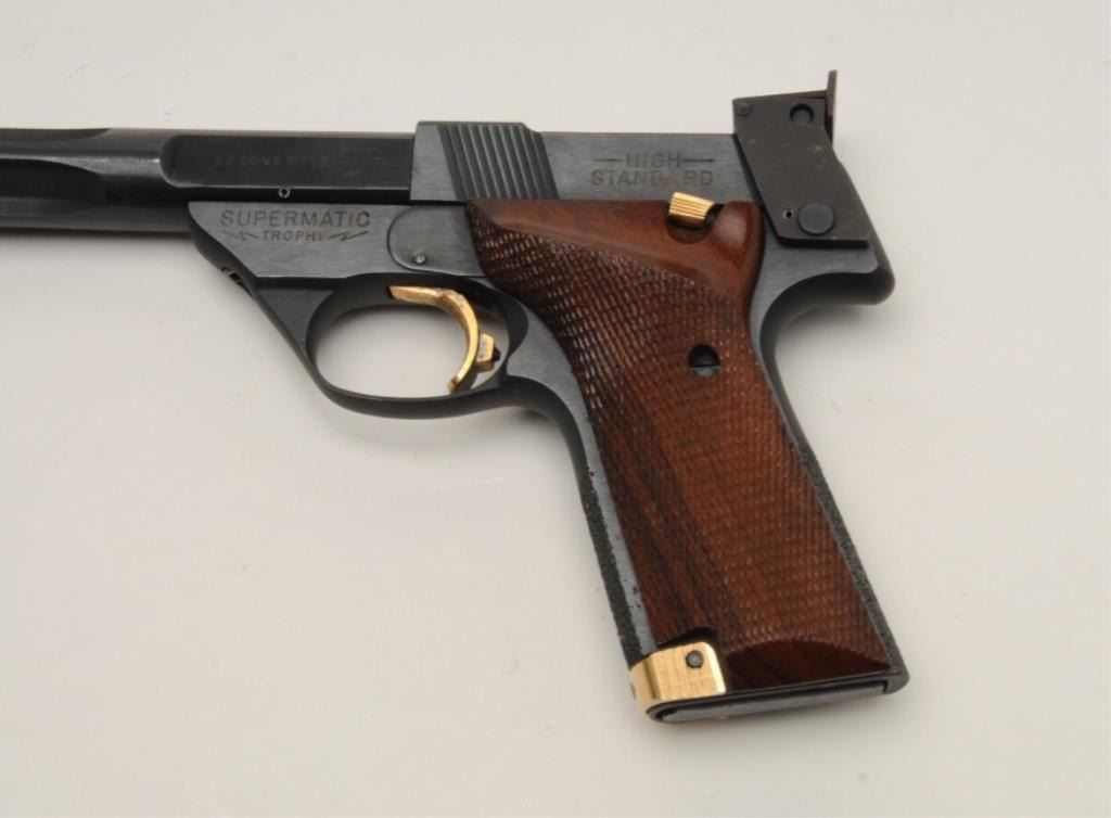 Hi Standard Trophy Target Model In 22 Caliber With A 7 Heavy Barrel S N Sh In Fine To