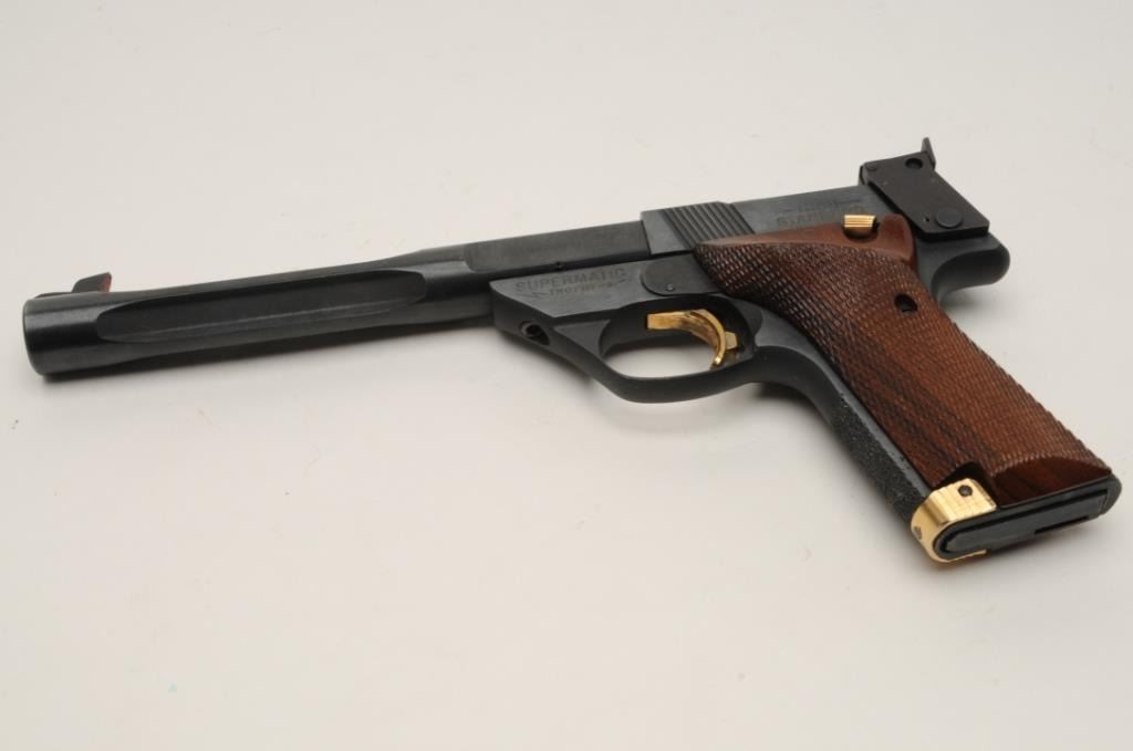 Hi Standard Trophy Target Model In 22 Caliber With A 7 Heavy Barrel S N Sh In Fine To