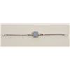 Image 1 : Ladies 14KT whit gold diamond and opal  bracelet measuring 7” long. Made from vintage  antique wrist