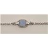 Image 2 : Ladies 14KT whit gold diamond and opal  bracelet measuring 7” long. Made from vintage  antique wrist