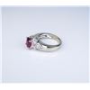 Image 3 : Vivid Pink Tourmaline and Diamond Ring  featuring an oval 2.00 carat  pink tourmaline  accented with