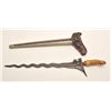 Image 7 : Fancy Kris from Indonesia with ornate  scabbard and carved grip. Meteorite steel  blade. Good condit
