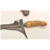 Image 8 : Fancy Kris from Indonesia with ornate  scabbard and carved grip. Meteorite steel  blade. Good condit