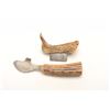 Image 2 : Lot of 2 antique stag horn-gripped tools  including a scraper and a cigar box opener.       Est.:  $