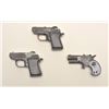 Image 1 : Lot of 3 small metal toy pistols; poor  condition.      Est.:  $10-$20.