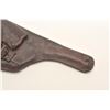 Image 5 : Lot of 3 items including large leather flap  holster with attached magazine pouch in  well-worn cond