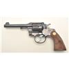 Image 1 : Colt Officer’s Model Flat Top DA revolver,  .38 caliber, 5” barrel, blued finish,  checkered wood me