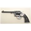Image 1 : Colt U.S.N. marked DA revolver, .38 caliber,  6” barrel, high polish blued finish,  checkered black 