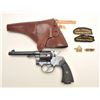 Image 1 : Colt New Service DA revolver, .45 Colt  caliber, 5.5” barrel, blued finish, checkered  black hard ru