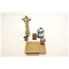 Image 8 : Lot of vintage smoking and tobacco  accessories including a grouping of 8  medieval style table ligh