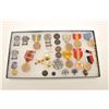 Image 1 : Riker case of approximately 28 U. S. military  medals, buttons, ribbons, etc. including a  Calif. Na