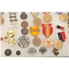 Image 4 : Riker case of approximately 28 U. S. military  medals, buttons, ribbons, etc. including a  Calif. Na