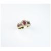 Image 1 : Amazing ladies ring set with an oval pigeon  blood Ruby weighing approx. 0.80 carats and  side rubie