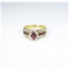 Image 3 : Amazing ladies ring set with an oval pigeon  blood Ruby weighing approx. 0.80 carats and  side rubie