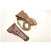 Image 1 : Mills web belt stenciled on back “NEGDF  112”  with U.S. Boyt leather pistol flap holster  plus an a