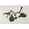Image 2 : Lot includes 2 shotgun reloading tools, 1,  French and 1,German crimpers and 2, Leather  shot bags. 