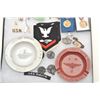 Image 2 : Lot of U.S. Naval memorabilia in large riker  case including 2 U.S.N. Pacific Theater  plaques fo Eu
