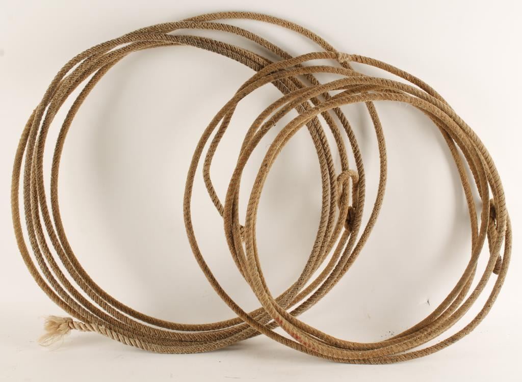 2-Braided Rawhide Riatas from Old West era. Good Condition. Est:$150-300