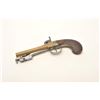 Image 3 : Belgian percussion brass barreled single shot  pistol with spring bayonet and checkered  wood grip, 