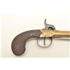 Image 5 : Belgian percussion brass barreled single shot  pistol with spring bayonet and checkered  wood grip, 